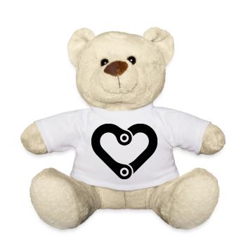 Cycling Heart Chain Link - Teddy Bear - white - Front