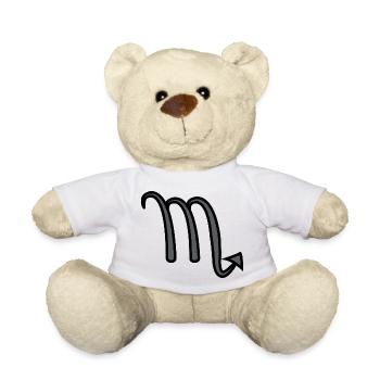 Scorpio Zodiac Sign Symbol Black & Gray - Teddy Bear - white - Front