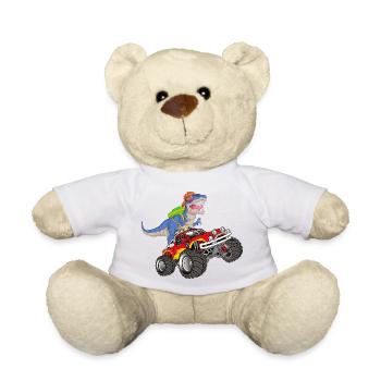 Dinosaur Monster Truck Adventure rentrée scolaire - Nounours - blanc - Devant