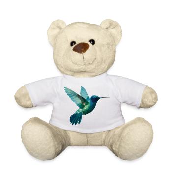 Aquarelle Colibri En Vol - Nounours - blanc - Devant