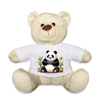 Chill Panda with Gaming Controller - Teddy Bear - white - Front