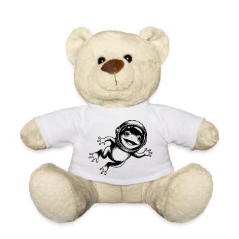 Frog in Space - Cool Astonomy Logo - Teddy Bear - white - Front
