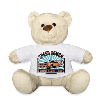Vintage racing car Speed Demon design - Teddy Bear - white - Front