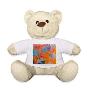 Abstract colorful circles on vivid background - Teddy Bear - white - Front