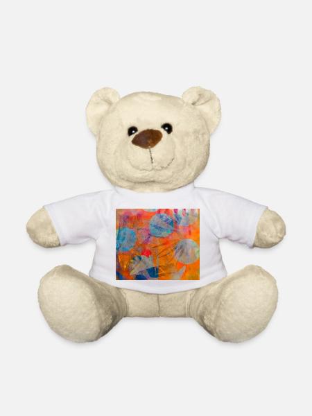 Abstract colorful circles on vivid background - Teddy Bear - white