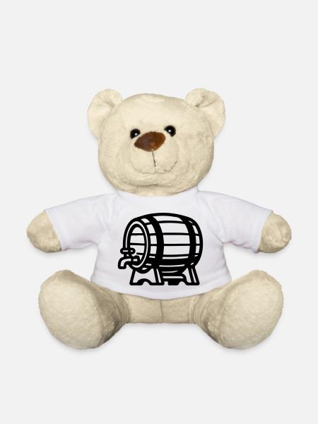 Bierfass Symbol Brauerei - Teddy - Weiß