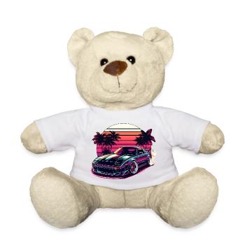 JDM car Japanese Retro Car Racing Drifting Legend - Teddy Bear - white - Front