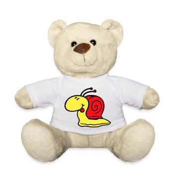 Snail cheeky tongue sticking out quickly small - Teddy Bear - white - Front
