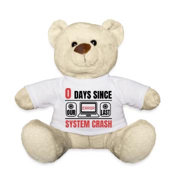 Techie 0 Days Since My Last Computer Crash - Teddy Bear - white - Front