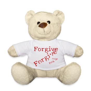 Forgiveness in red typography - Teddy Bear - white - Front