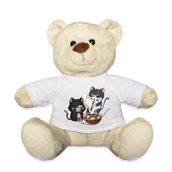 Katzen essen Ramen - Teddy - Weiß - Vorne