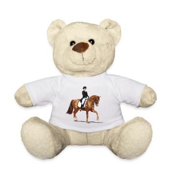 Dressage rider in an elegant outfit - Teddy Bear - white - Front