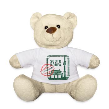 South Korea Souvenir – I Was There Design - Teddy Bear - white - Front