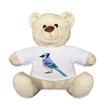 Blue Bird - Cooles Vogel Logo - Teddy - Weiß - Vorne