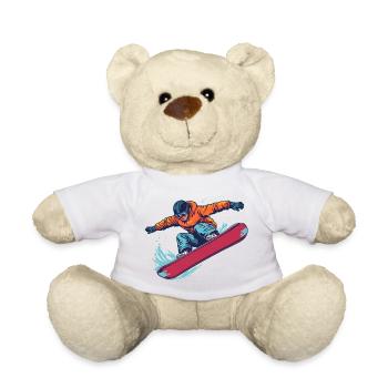 Snowboard Jump Freestyle Winter - Teddy Bear - white - Front
