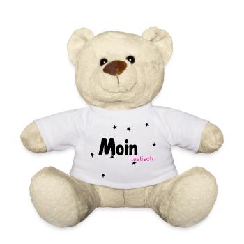 MOINtastic Neon Pink Lettering - Teddy Bear - white - Front