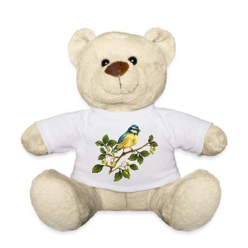 Colorful bird - Teddy Bear - white - Front