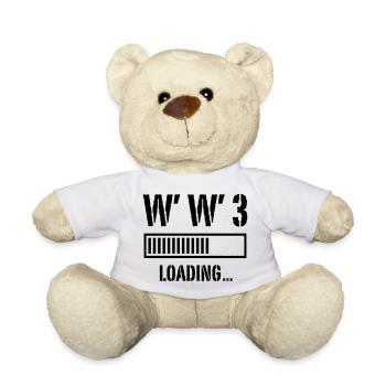 World War 3 Loading... (Peace / War / Black) - Teddy Bear - white - Front