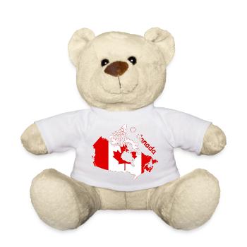 O Canada Flagge Kanada Silhouette - Teddy - Weiß - Vorne