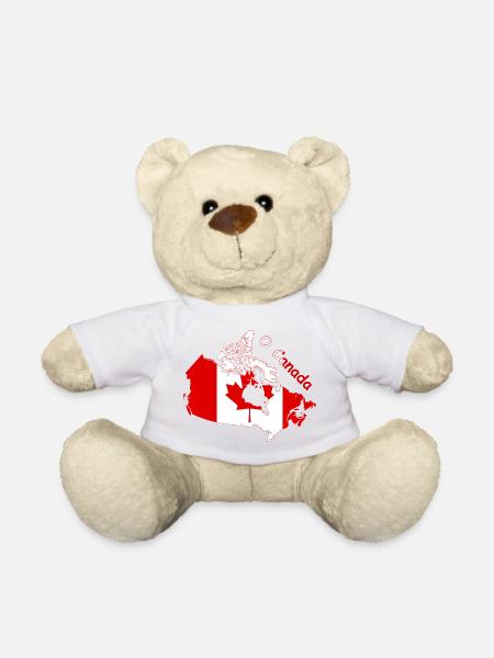 O Canada Flagge Kanada Silhouette - Teddy - Weiß
