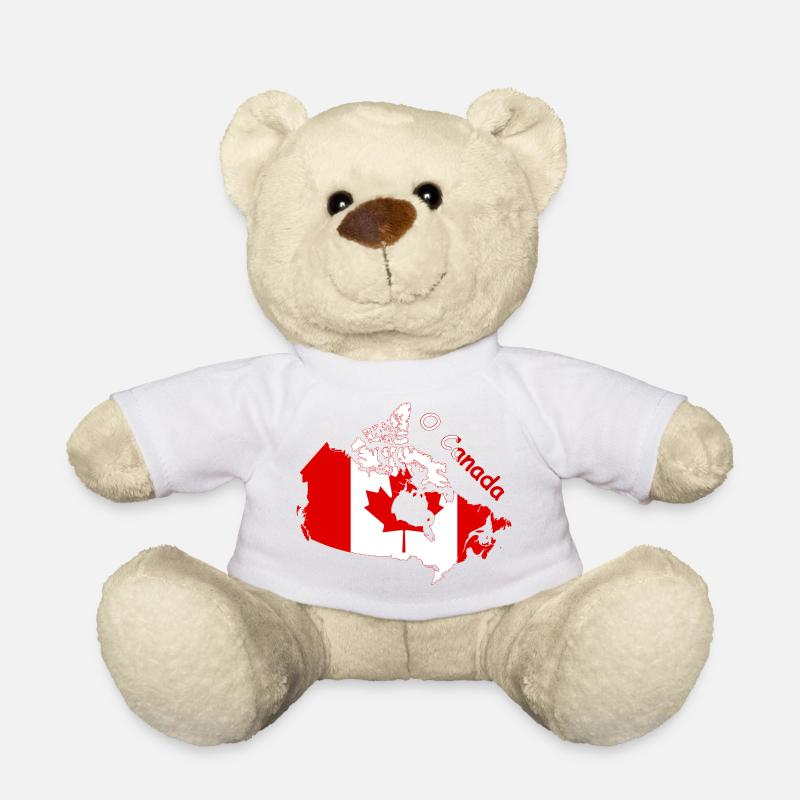 O Canada Flagge Kanada Silhouette - Teddy - Weiß