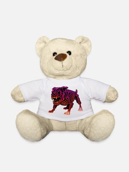 Neon Skeleton Dinosaur - Teddy Bear - white