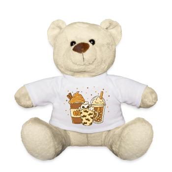 Autumn Pumpkin Latte Spice Seasonal Beverages - Teddy Bear - white - Front