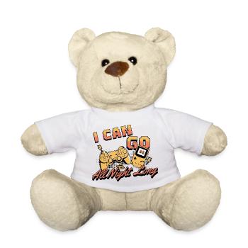 I Can Go All Night Long Gamer Retro - Teddy Bear - white - Front