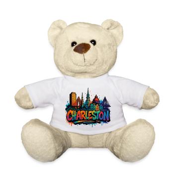 Charleston Skyline Graffiti - Teddy Bear - white - Front