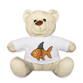 Cartoon Goldfisch Fisch Haifischflosse Fake Hai - Teddy - Weiß - Vorne