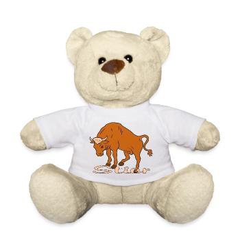 Zodiac sign Taurus - Teddy Bear - white - Front