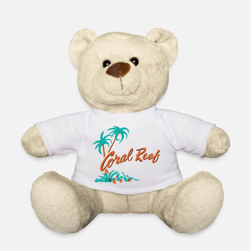 Coral Reef Palm Logo - Teddy Bear - white