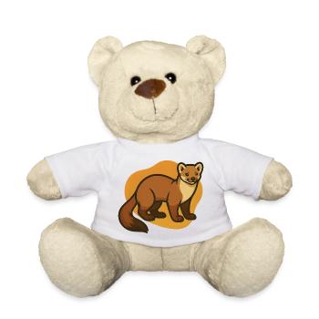 Gemütliche Marder-Illustration - Teddy - Weiß - Vorne