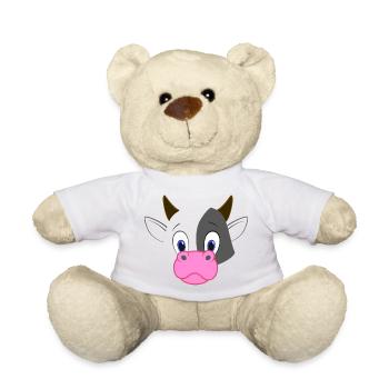 Visage de vache Adorable art d’animaux de ferme pour chemise blanche - Nounours - blanc - Devant