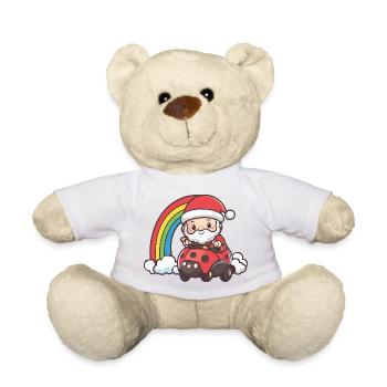 Noël du Père Noël Coccinelle - Nounours - blanc - Devant