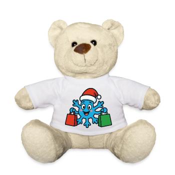 Weihnachtliche Schneeflocke kauft Geschenke - Teddy - Weiß - Vorne