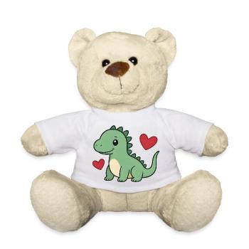 Adoration de cœurs de dinosaure mignons design de bébé mignon - Nounours - blanc - Devant
