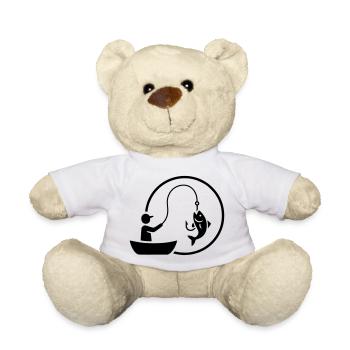 Logo du pêcheur dans un bateau Minimaliste - Nounours - blanc - Devant