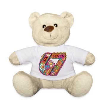 Psychedelic Seven Flowers - Teddy Bear - white - Front