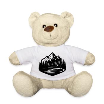 Mountains Landscape Forest - Teddy Bear - white - Front
