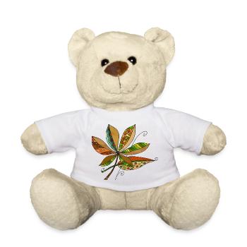 leaves - Teddy Bear - white - Front