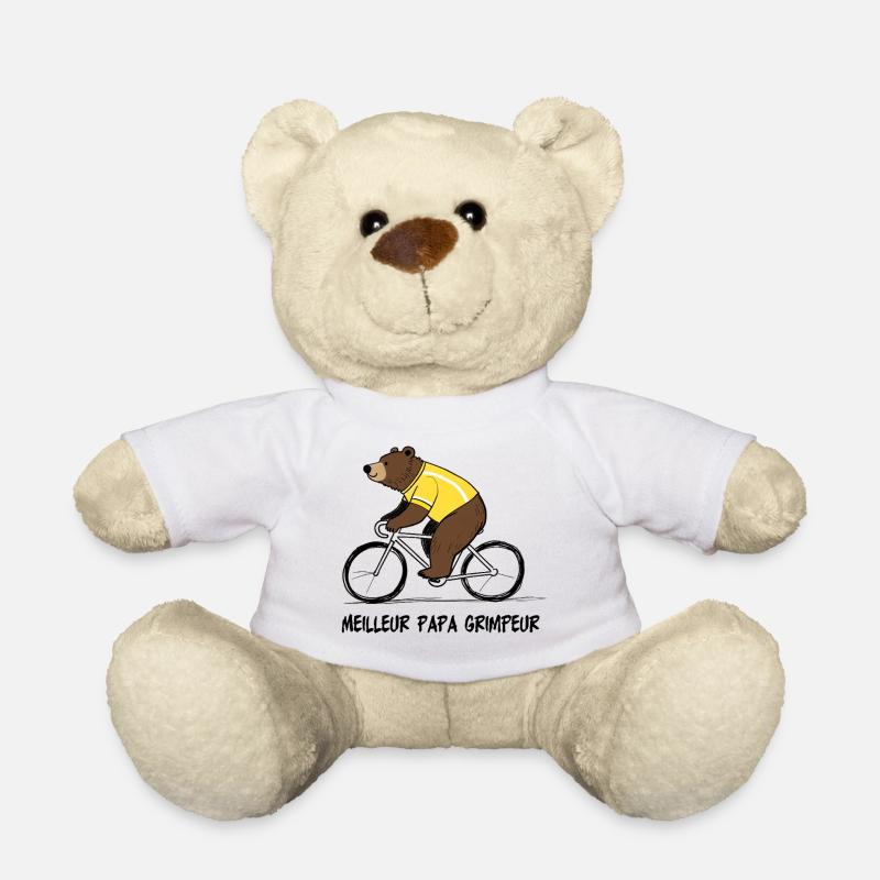 Gelber Radbär, bester Papa - Teddy - Weiß