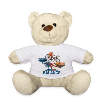 Work - Ride -Balance - Teddy Bear - white - Front