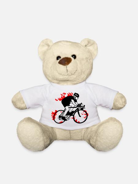 Cyclistes sur route - Nounours - blanc