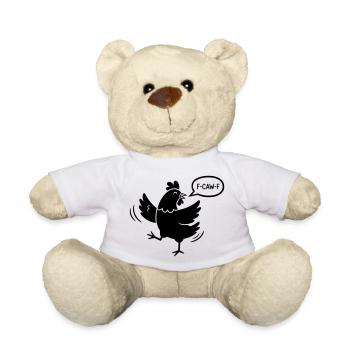 F-CAW-F Silhouette Huhn Illustration - Teddy - Weiß - Vorne