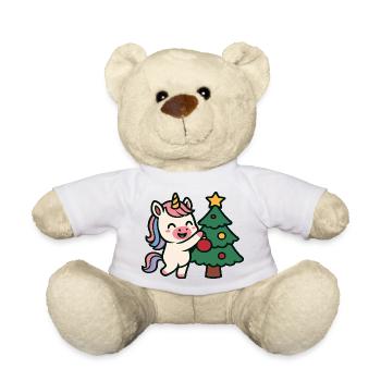 Niedlicher Einhorn-Weihnachtsbaum - Teddy - Weiß - Vorne