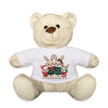 Famille de lapins de Noël dans un Noël moche - Nounours - blanc - Devant