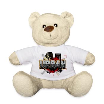 Art urbain de rue vintage - Nounours - blanc - Devant