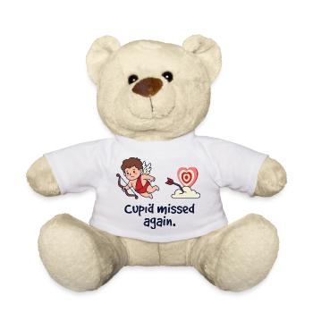 Cupid Missed Again Funny Anti Valentine Single - Teddy Bear - white - Front
