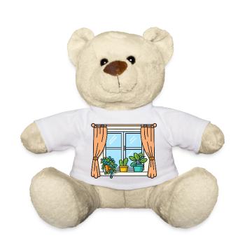 Fensterblick mit Zimmerpflanzen - Teddy - Weiß - Vorne